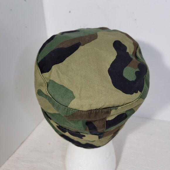 Vintage Military Hat Mens Size 7 1990s Woodland Camo Army Cap U.S. Camouflage - Picture 5 of 15
